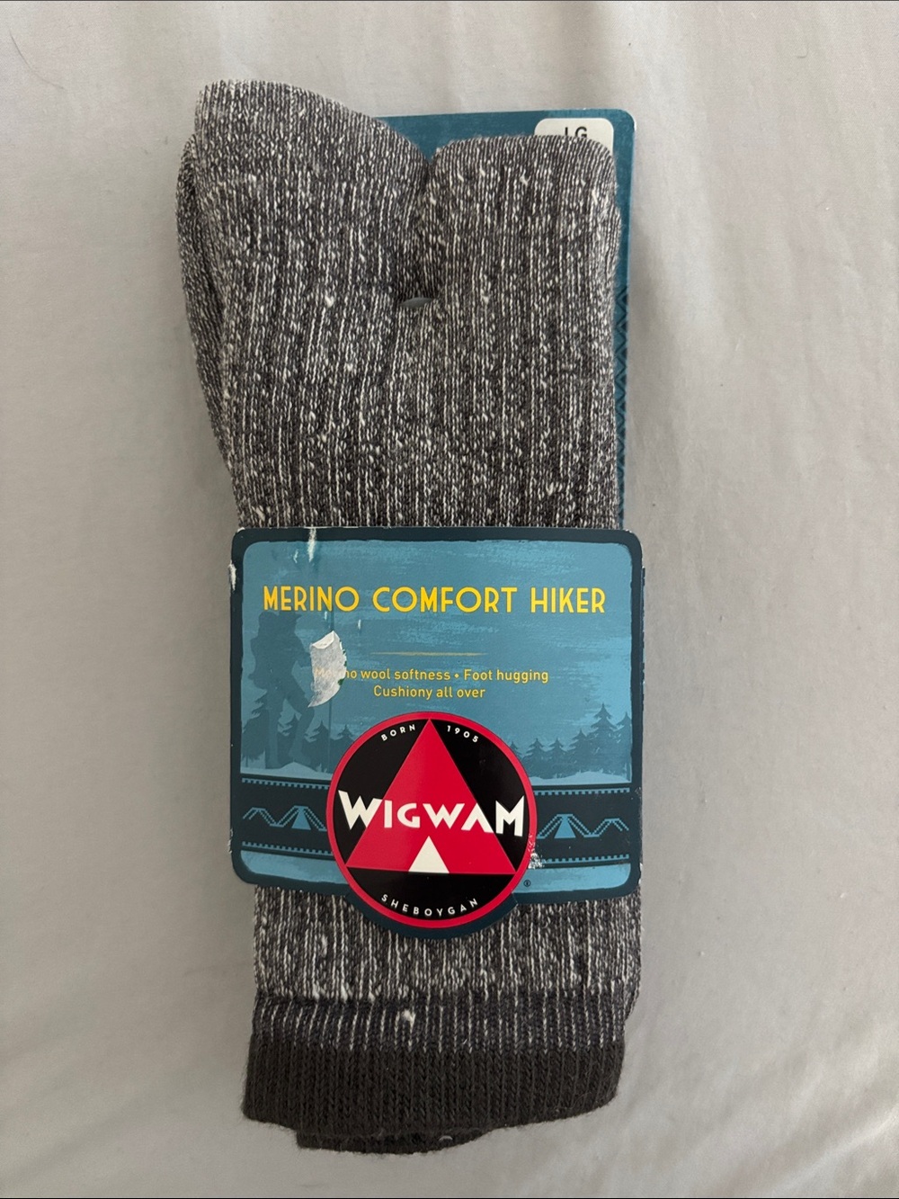Wigwam Merino Comfort Hiker Socks - Heather Gray Sz L